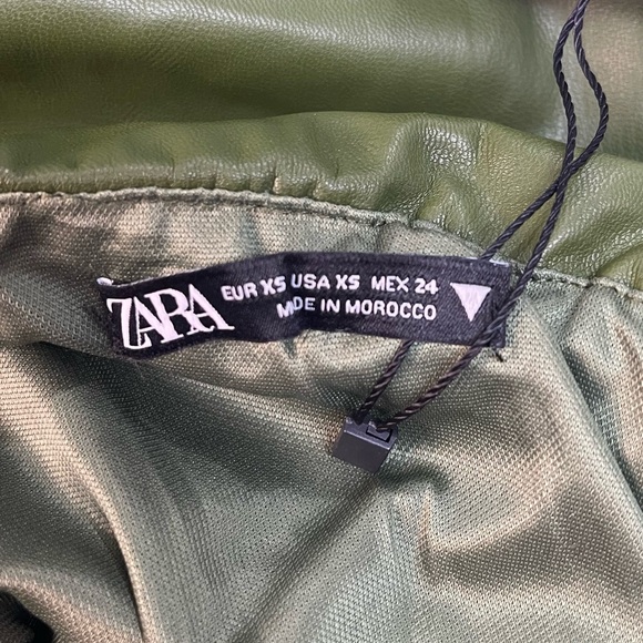 Zara Faux Leather Bustier Bodysuit Olive Green - Picture 4 of 9